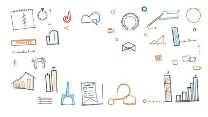 Minimalist Business Ideas Sketched on Textured Canvas