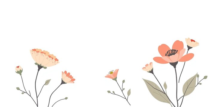 Minimalistic Labor Day Motif: Floral Designs on Neutral Backdrop