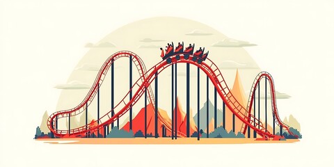 A roller coaster vector flat minimalistic isolated vector style illustration 