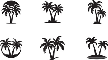 Fototapeta premium set of palm trees