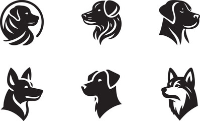 vector set of dogs