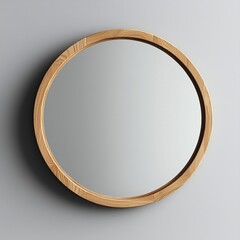 Circular Wooden Frame on a plain white background.