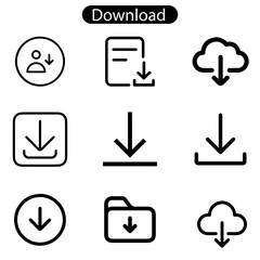 Download vector art icon set. cloud computing illustration web and app design on white background.
