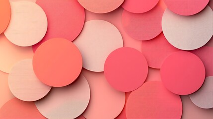 Overlapping Coral and Peach Circles Abstract Design