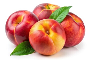 Peachy Perfection: Isolated Pink Peaches with Clipping Path