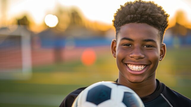 Person holding soccer ball