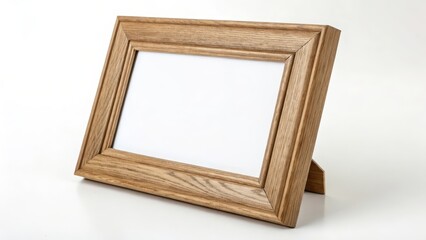 Wooden Photo Frame on White Background