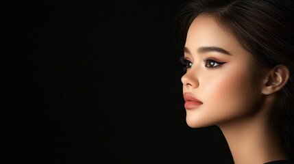 Fototapeta premium Bold makeup beauty in fashion photography studio setting women’s modeling showcase
