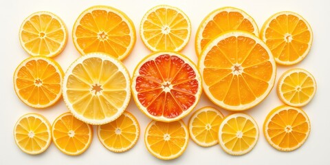 Obraz premium Sun-Kissed Citrus Symphony on Yellow Canvas