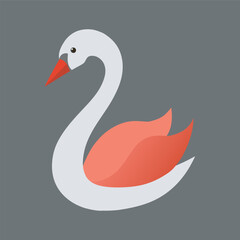 Fototapeta premium Graceful mute swan silhouette design