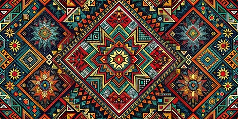 Vintage Interlocking Lines Abstract Art