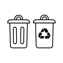 trash can, icon, flat, design, vector, illustrations, Graphic Design, education, style, trendy, collections