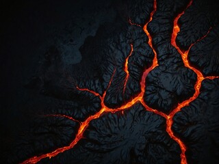 Close-up of the beautiful lava flow, magma texture 