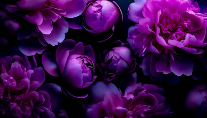 Obraz premium Purple peonies, blooming, close-up view