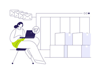 Receiving orders online abstract concept vector illustration.