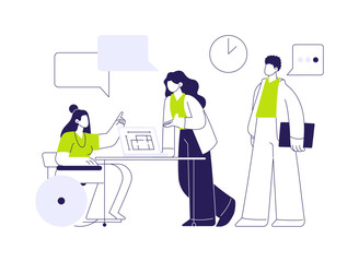 Inclusion at a workplace abstract concept vector illustration.
