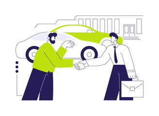 Franchise dealership abstract concept vector illustration.