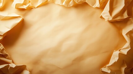 Textured background of crumpled paper in warm tones, offering a creative canvas for artistic projects, graphic designs, and presentations. Ideal for showcasing ideas or messages.