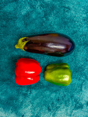 Vegetables on a blue background