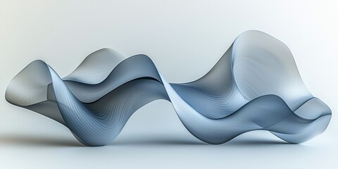 Abstract blue wave form, modern design, white background