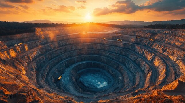 Mirny Diamond Mine: Sunset over a Gigantic Crater