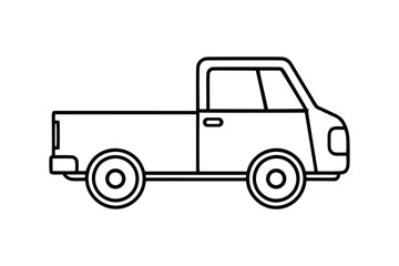 Mini Truck Side View Line Art Design