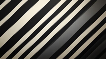 Abstract Diagonal Stripes Black Beige Gray Design