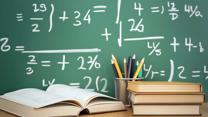 Books from school on the desk