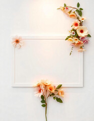 "Elegant Floral Frame with Blank Space for Text – Minimalist Aesthetic Design"

