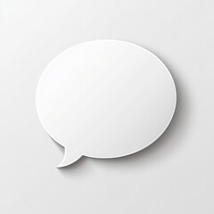 Clean Minimalist Blank White Speech Bubble Isolated on a Pure White Background Ideal for Clear Communication and Modern Graphic Design Projects