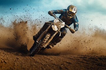 Dynamic motocross motorcycle motorbike intense race