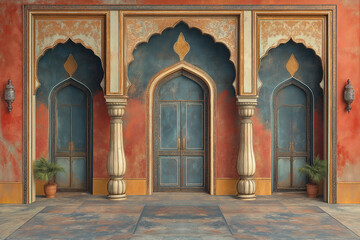 A traditional Middle Eastern background, intricate and cultural, design theme.