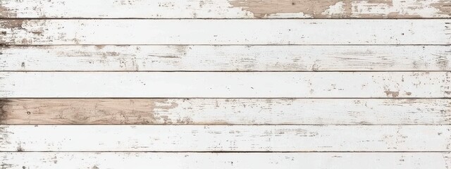 Obraz premium Weathered white wooden planks form an old fence, door, and bridge, showcasing the natural texture and pattern of the aged timber.