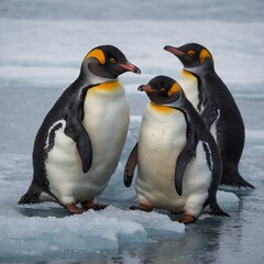 Fototapeta premium penguin, bird, animal, antarctica, penguins, wildlife, snow, cold, white, nature, ice, winter, animals, polar, cute, king, arctic, antarctic, birds, emperor, falkland islands, gentoo, zoo, king pengui