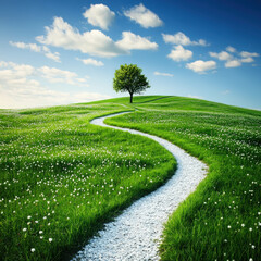 Obraz premium Isolated Tree With Path