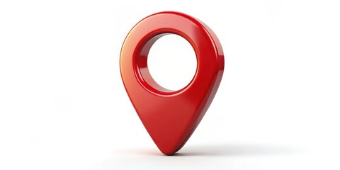 Red Location Marker Icon on White Background