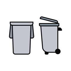 trash can, icon, flat, design, vector, illustrations, Graphic Design, education, style, trendy, collections