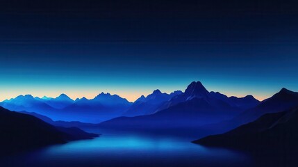 Fototapeta premium Elegant Gradient of Deep Blues and Midnight Hues Capturing the Enchanting Transition of Nightfall at Dusk