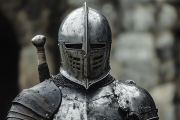 Medieval knight in armour