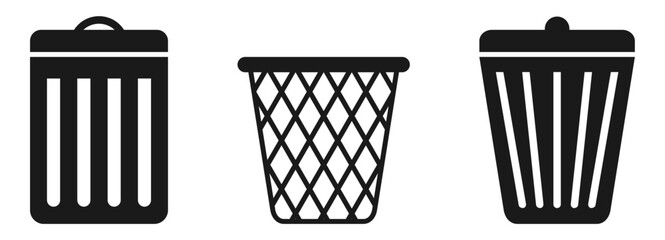 various trash bin garbage icon