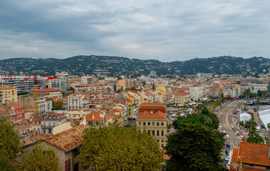 Fototapeta premium Aerial view of the city of Cannes in France.