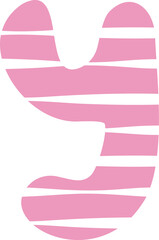 Y Striped Letter Typography Hand Drawn Illustration Vector