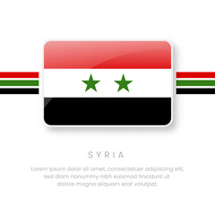 National Syria Flag.Vector Syria Button Flag. Realistic National Flag Design and Vector Template.