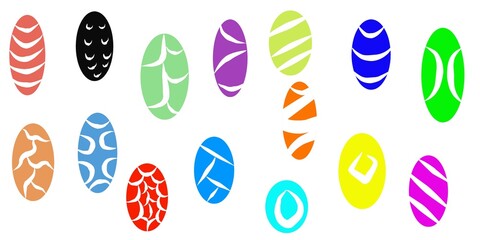 Colorful Abstract Egg Pattern with Unique Motifs