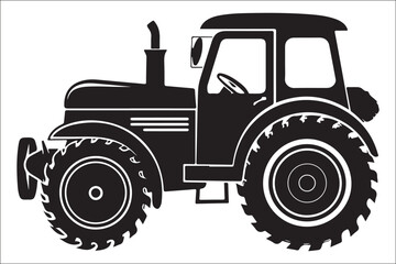 Obraz premium Vintage and Modern Tractor Silhouette Set – Perfect for Farm Lovers & Designers.