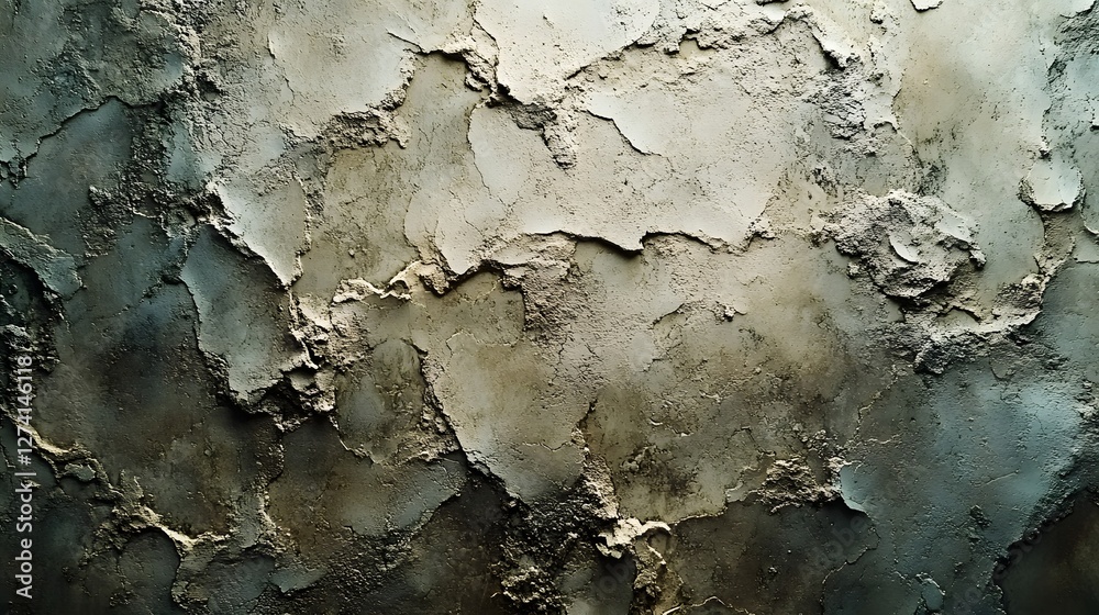 Poster close-up of a textured wall with dark grey and brown tones. abstract background with rough plaster t
