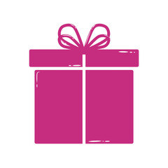 Doodle box gift icon that can be used for sticker, book, mandala, scrapbook, icon, decorative, etc. with aesthetic colorful pink purple color