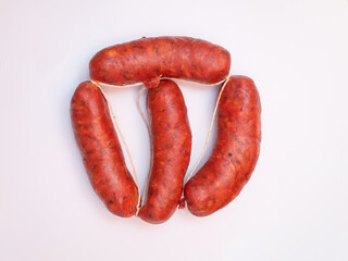 spicy chorizo on the white background