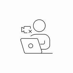 laptop close videocall icon sign vector