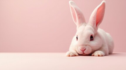 Obraz premium Adorable Rabbit in Pastel Background.